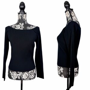 Major Label Group black off shoulder long sleeve ribbed knit sweater size XL